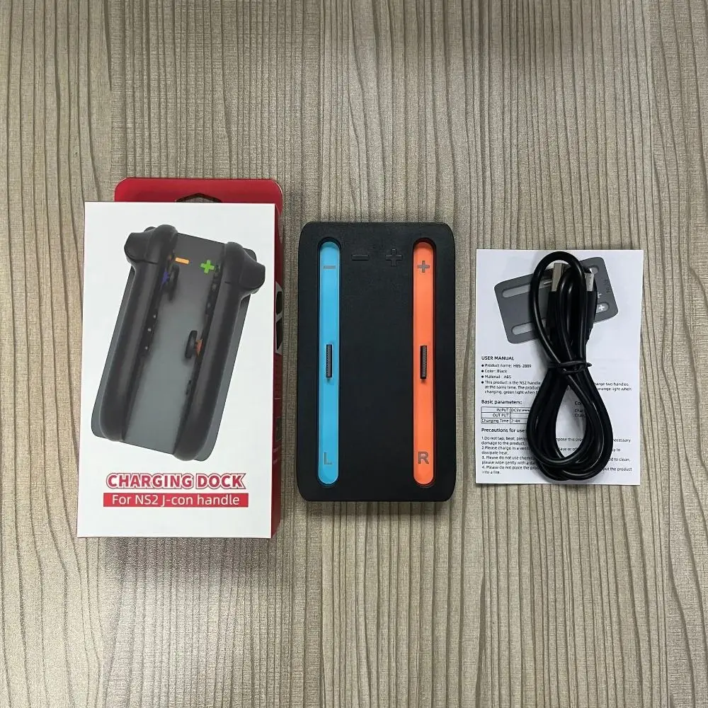 Зарядная док-станция с индикацией BlackLED, зарядный кабель USB Type-C, подставка для зарядного устройства, зарядная станция для Nintendo Switch 2.