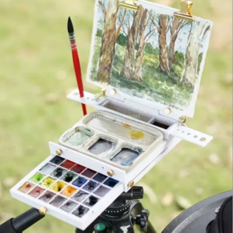 

All-purpose Water Color Sketch Pigment Box Outdoor Sketching Easel Portable Art Supplies Painting Creation Watercolor Palette