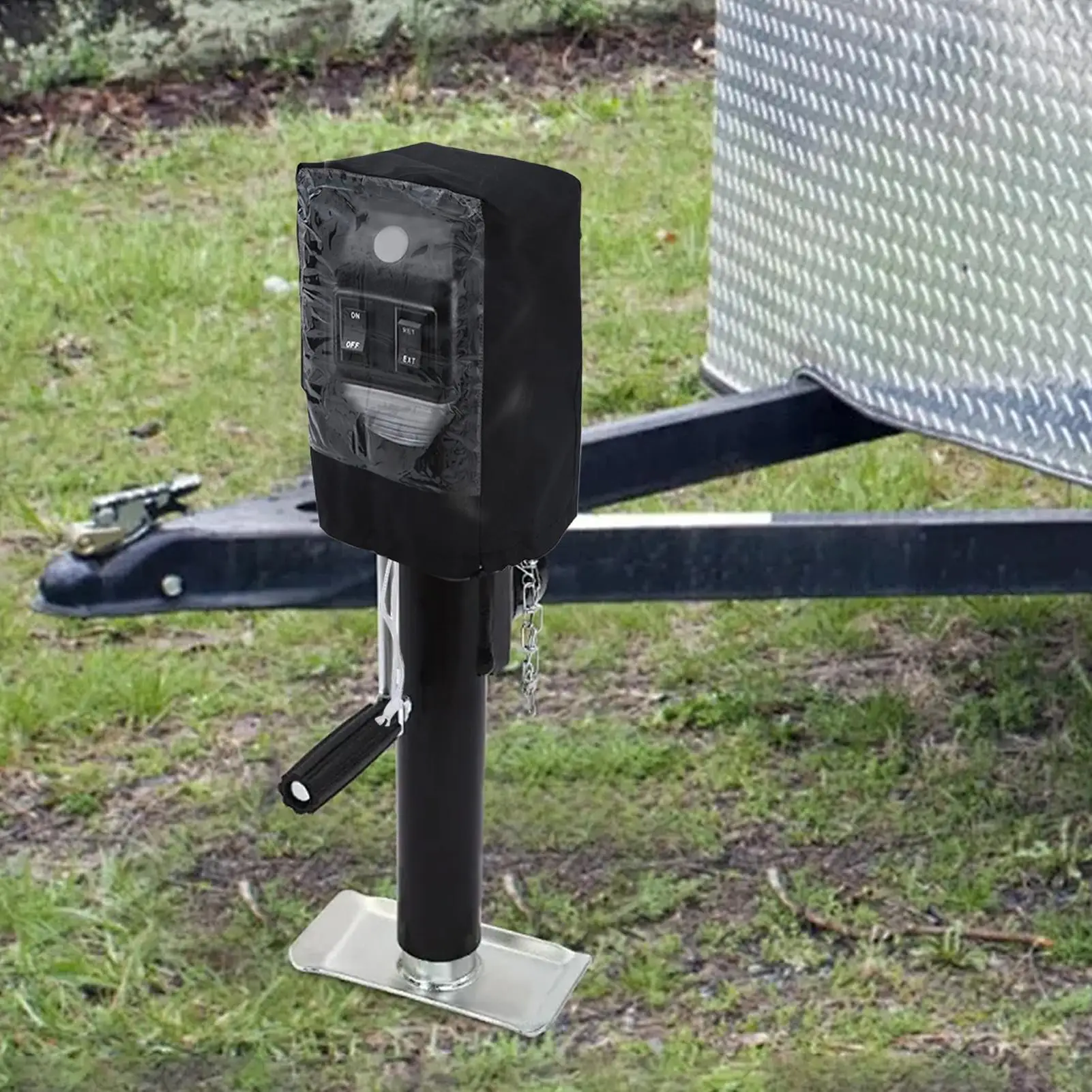 

Крышка домкрата для автофургона Водонепроницаемый чехол Крышка электрического язычкового домкрата с прозрачным окном Прицеп Электрический домкрат для дома на колесах Защитный чехол