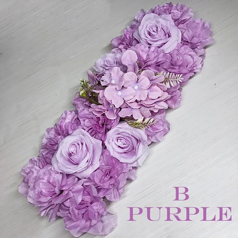 Wedding Decorations Artificial Flowers Fake Flowers Panel With Rose Flower For Table Decorations Paty Room Decor Purple