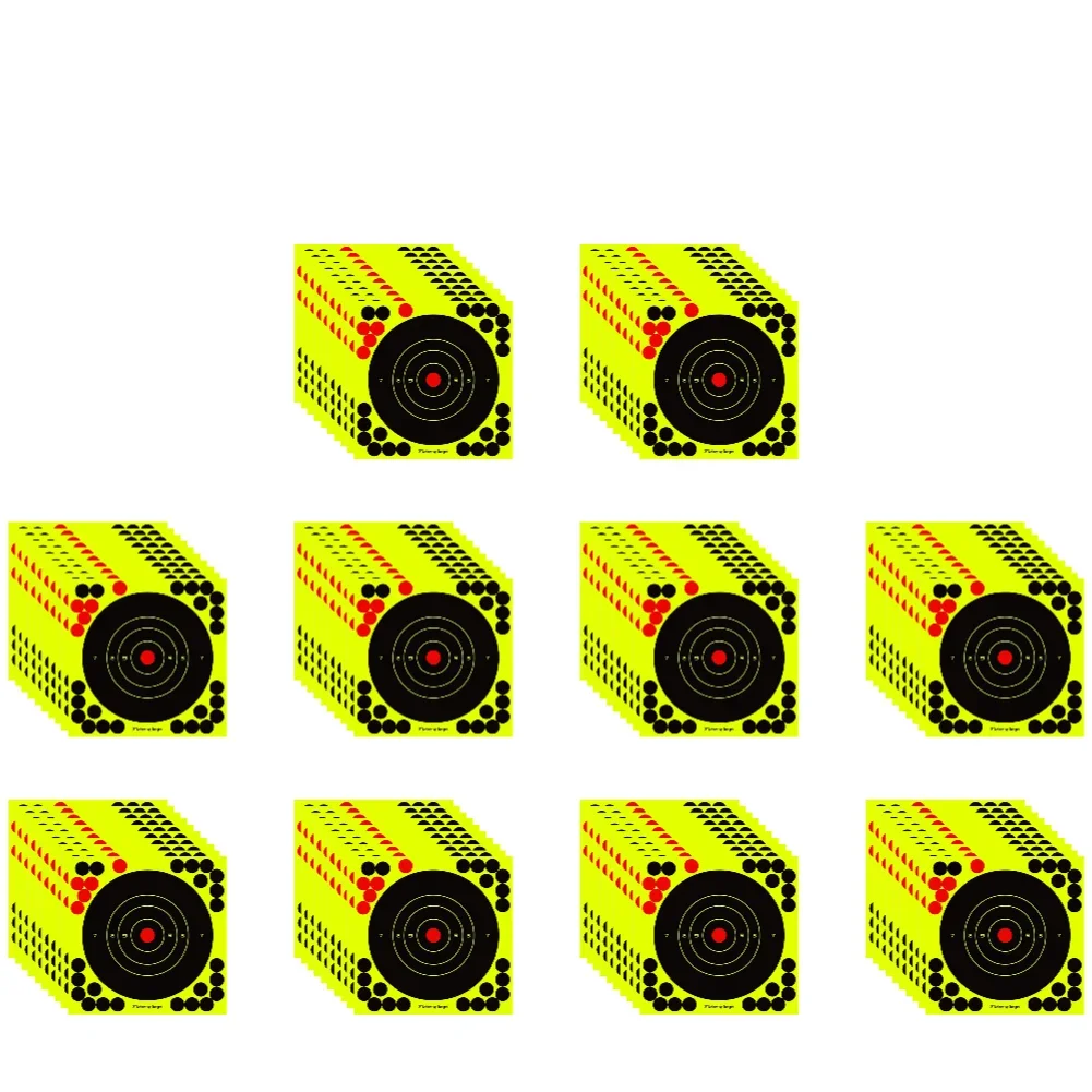 100-10PCS 8-inch Splatter Doel Hoge Zichtbaarheid Lijm Schieten Doel Stickers Reactieve Jacht Schieten Training Papier - afbeelding 1