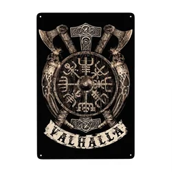 Retro Viking Vegvisir Shield Metal Sign Personalized Tin Plaque Cafe Man Cave Bar Decorations Art