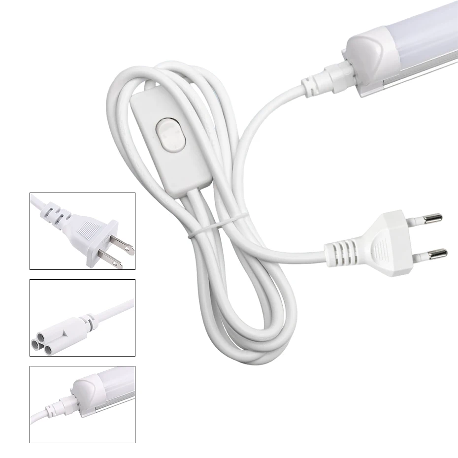 1 2 4PCS 180cm 1.8m T5 T8 Tube Led Extension Cord Power Supply 30cm Double End 3Pin LED Integrated Tube Connector Cable Wire