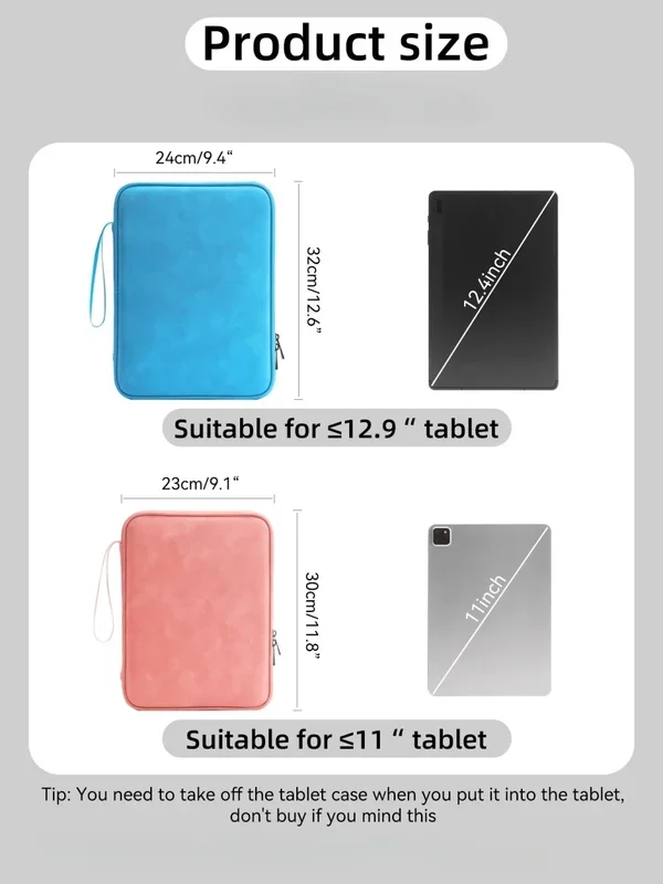 Tablet Sleeve Bag for iPad Pro 12.9 11 inch iPad 10th Air 5 4 3 10.9 10.2 inch 9th 8th 7th Generation Waterproof Zipper Pouch image 5