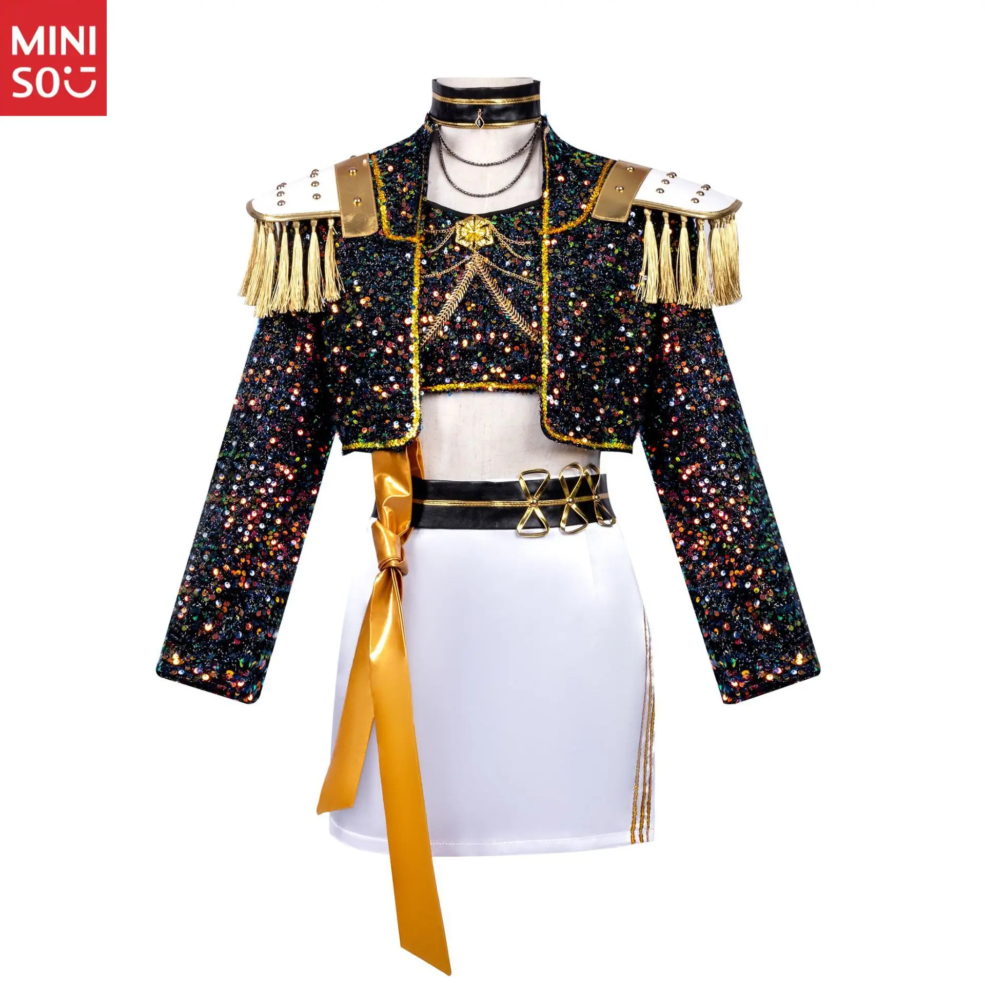 Kostum Cosplay Miniso K/DA Pop Star Akali, Set Lengkap Pakaian League of Legends K-POP untuk Wanita