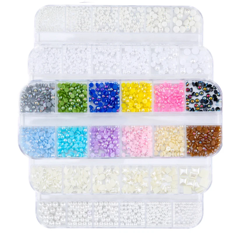 1set Artificial Faux Pearl Resin Beads Kit Plastic Loose Spacer Cabochon Beads Bracelet Findings Diy Jewelry Making Accessories