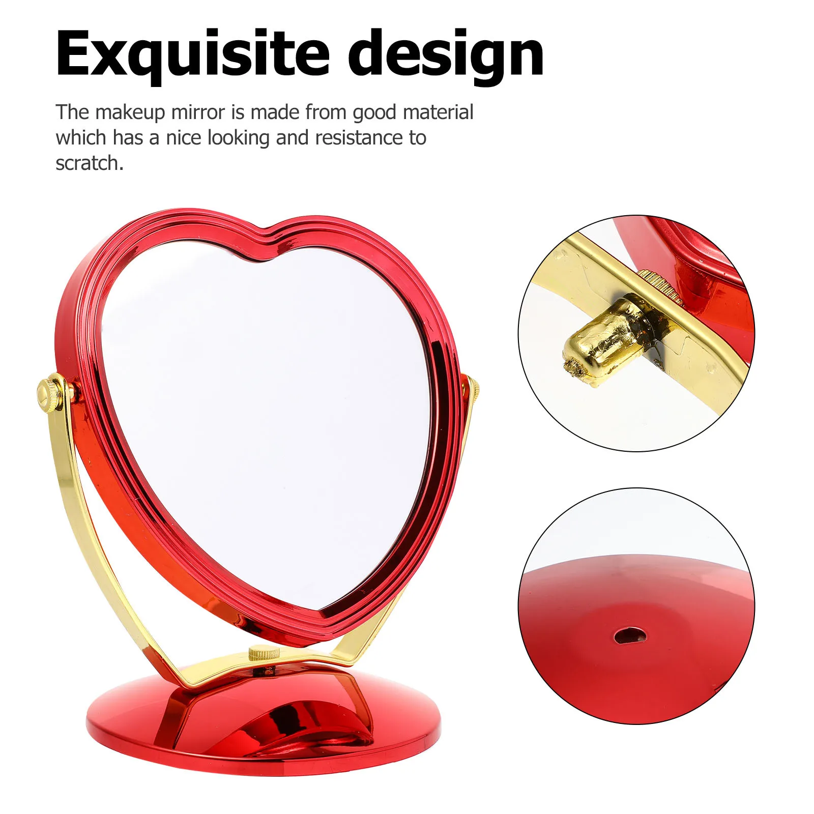 1Pcs Traditional Desktop Mirror Creative Design High-Definition Smooth Surface Wedding Ornament Decor Table Placing Mirror