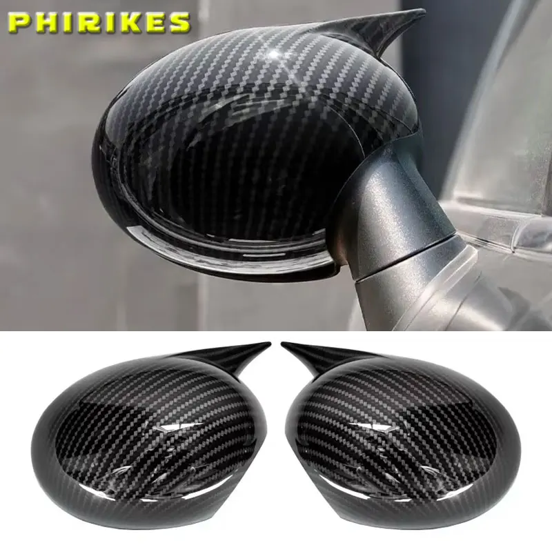 

2PCS Door Mirror Cover Left Right Glossy Black Sticking for Mini Cooper R55 R56 R57 R58 R59 R60 R61