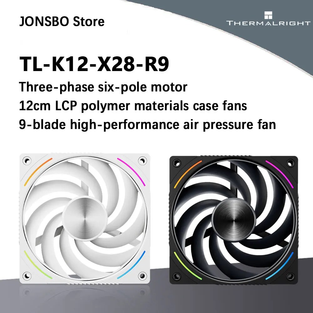 

Thermalright TL-K12-X28-R9 12 см 9 лопастей LCP Полимерный материал Лопасти вентилятора S-FDB V2 Подшипники Трехфазный шестиполюсный двигатель 120x120x25