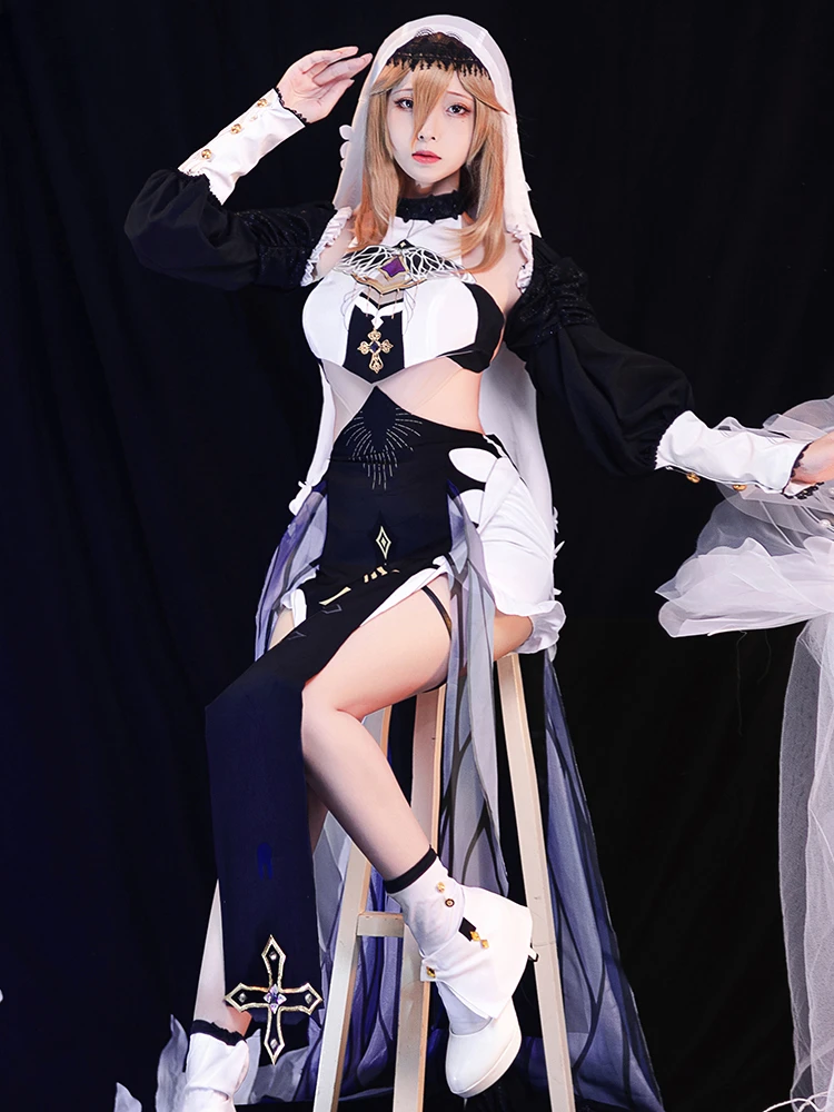 

Anime Game Honkai Impact 3 Aponia Cosplay Costume THE MOTH WHO CH. SES THE FL MES Nun Dress Woman Sexy Kawaii Carnival Suit