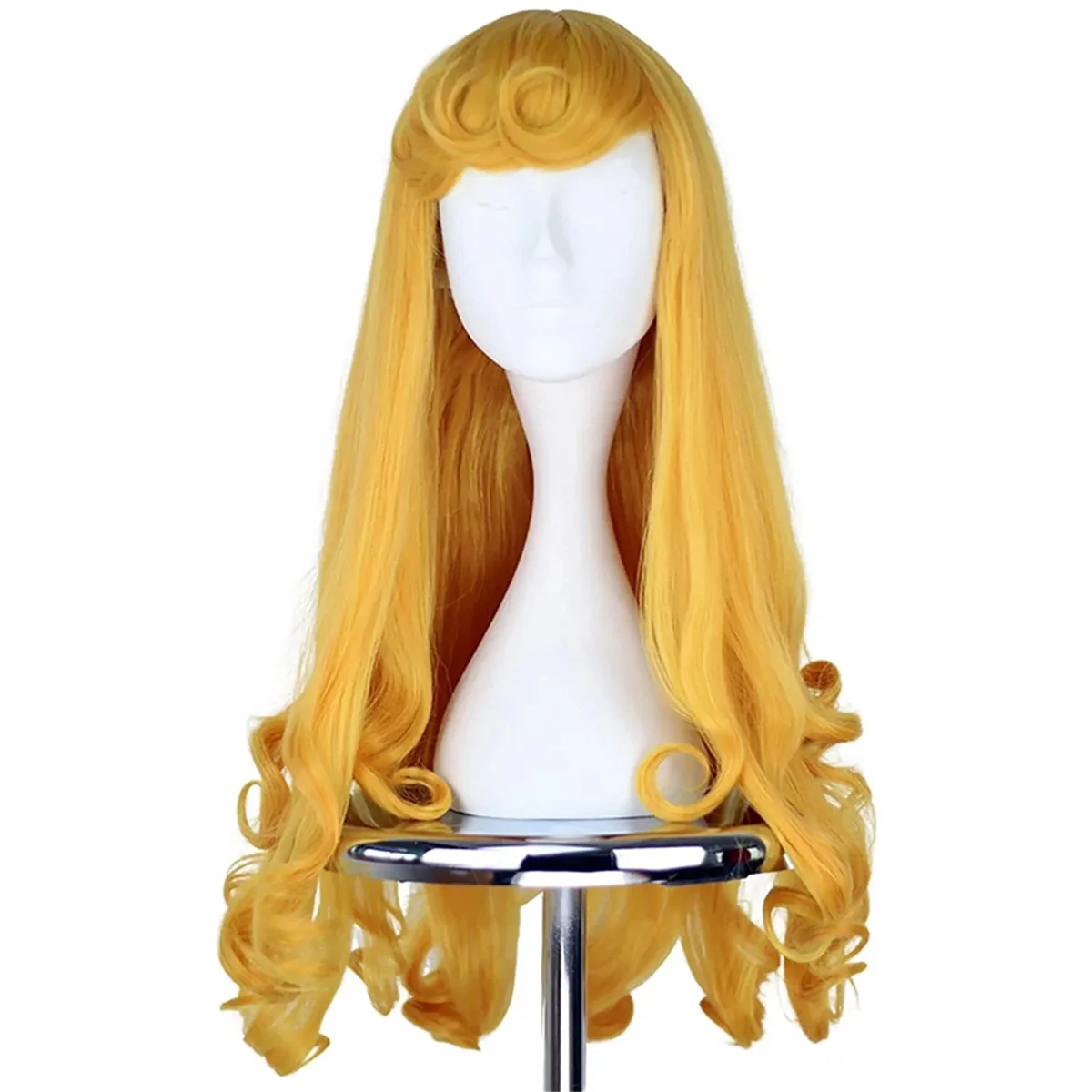 Anime Sleeping Beauties Princess Wig Women Long Yellow Hair Cosplay Costume Halloween Wigs Long Curly Hair