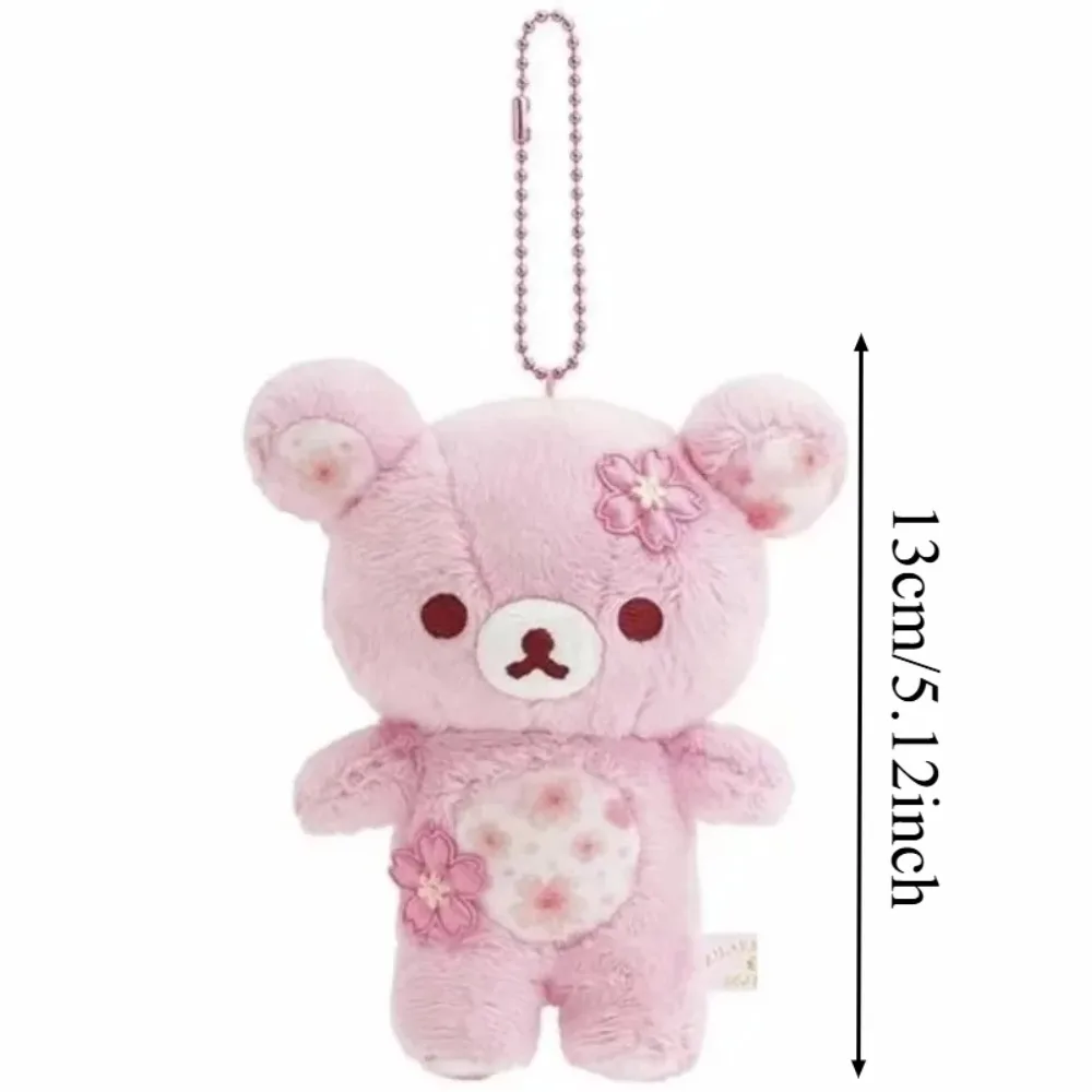 Jubiläums-Sonderedition Sakura Lazy Bear Cartoon Schlüsselanhänger Pfirsichrosa Sakura Bär Schlüsselanhänger Taschenzubehör – Detail 1