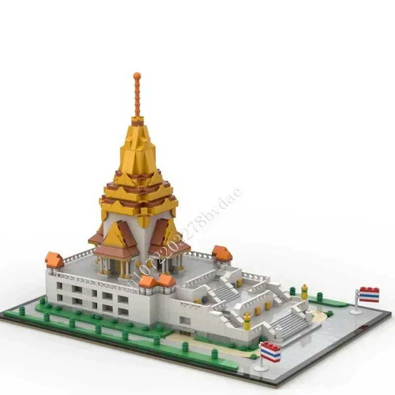 2213PCS DIY Assembly Model Toy - Wat Traimit Golden Buddha Temple Street View Custom Puzzle Creative Model Kit for Gift