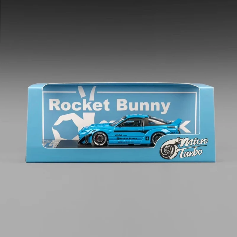 Micro Turbo 1:64 180SX Rocket Bunny baby Blue alloy car model