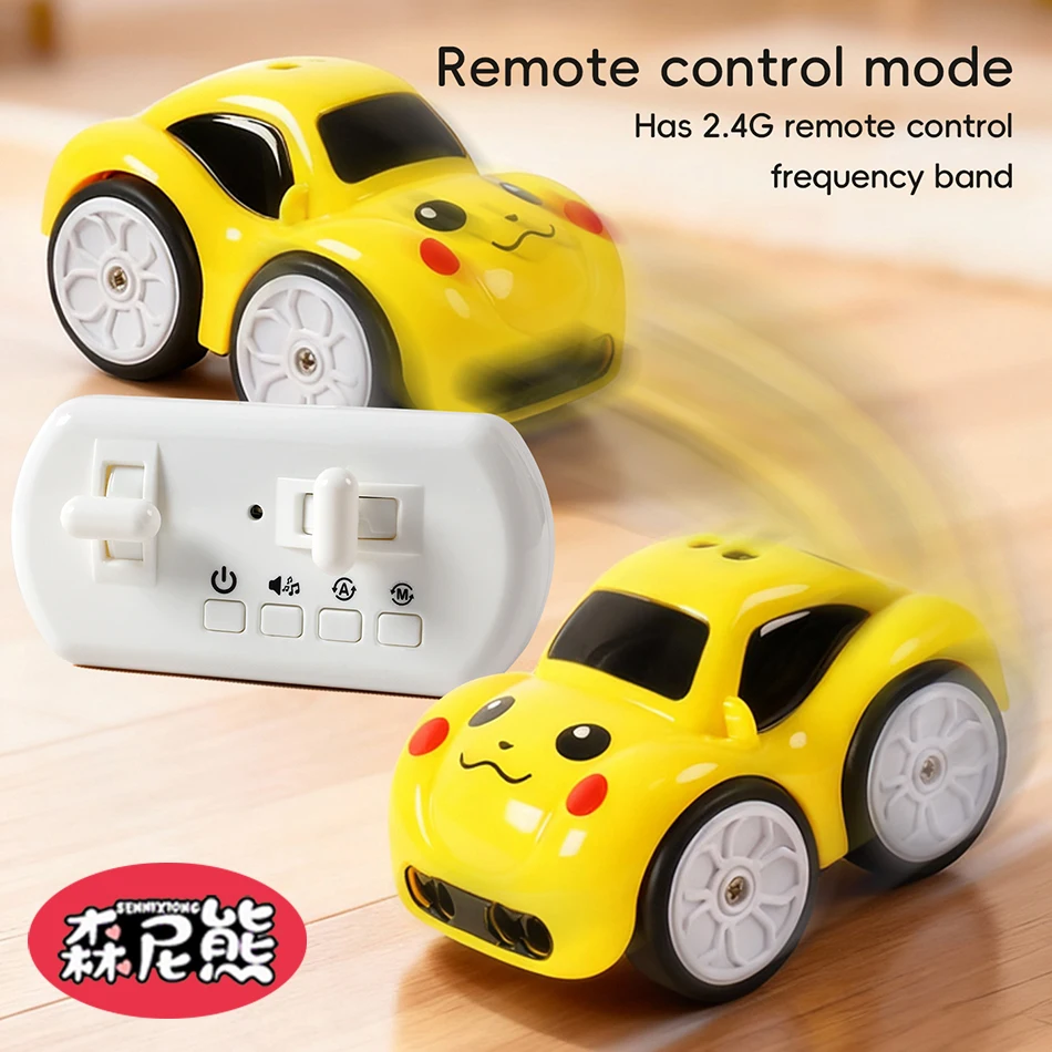 SENNIXONG Auto Elettrica RC 5 in 1 con Modalità di Induzione Magica, Veicolo su Binari con Evitamento Ostacoli e Seguimento Linea, Giocattolo per Bambini