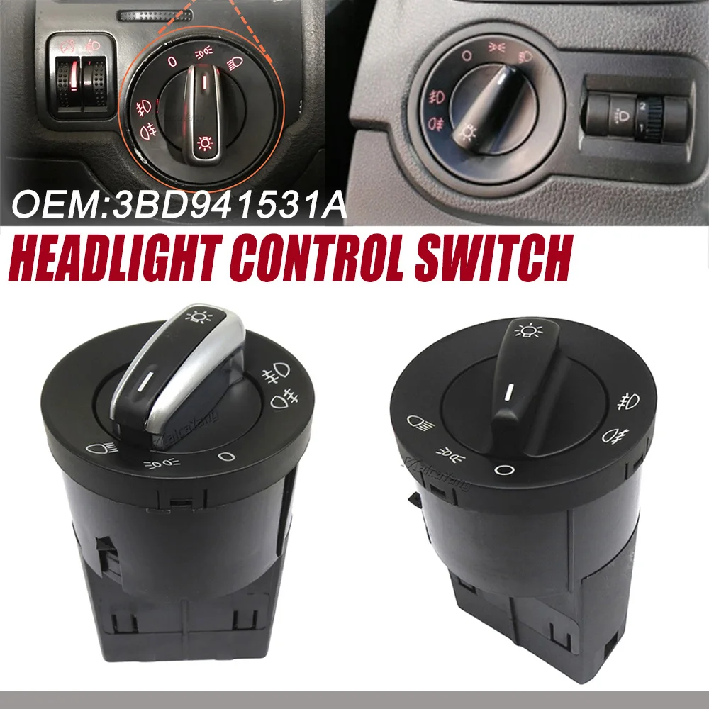 For VW Passat B5 B5.5 Golf Jetta Bora Mk4 Polo 9N 9N3 Lupo Transpoter New Headlight Control Switch Fog Light Knob 3B0941531