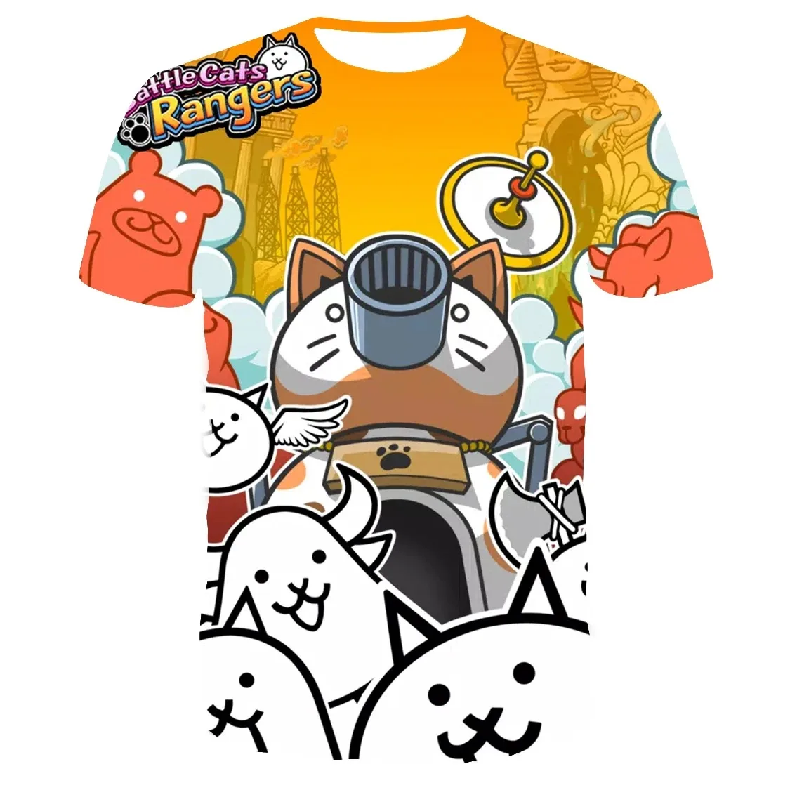 The Battle Cats T-Shirt Game 3D Printed Summer T-Shirt manica corta Casual T-Shirt traspiranti top Boy Girl Kids Cool Clothing