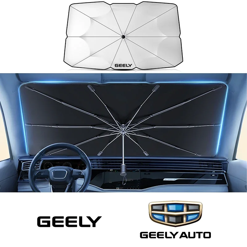 

Для GEELY Coolray X6 GC6 GC9 EMGRAND EC7 EC8 CK ATLAS GT, спортивные автомобильные солнцезащитные блоки на ветровое стекло, зонт-отражатель с УФ-лучом