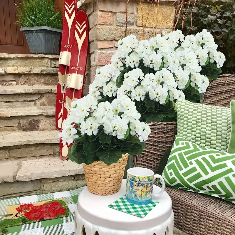 1/3PCS Artificial Birchapple Flowers, Large Artificial Geranium, Artificial Flowers For Family Wedding Kitchen Garden Festival D