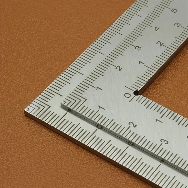 Mini dwustronna precyzyjna linijka ze stali nierdzewnej w kształcie litery L - narzędzie pomiarowe o wysokiej dokładności do projektowania skóry, materiałów metalowych
