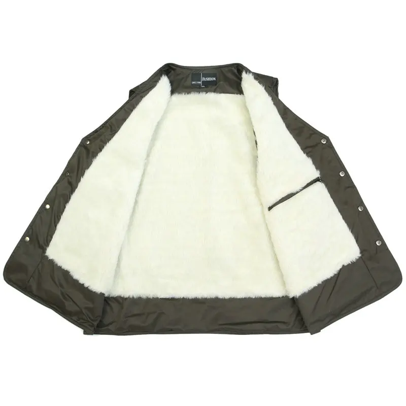 Men's Lightweight Fleece Vest V-Neck Thermal Lining Waistcoat Black-Navy/Olive L-4XL Sleeveless Outerwear Winter Autumn Attire
