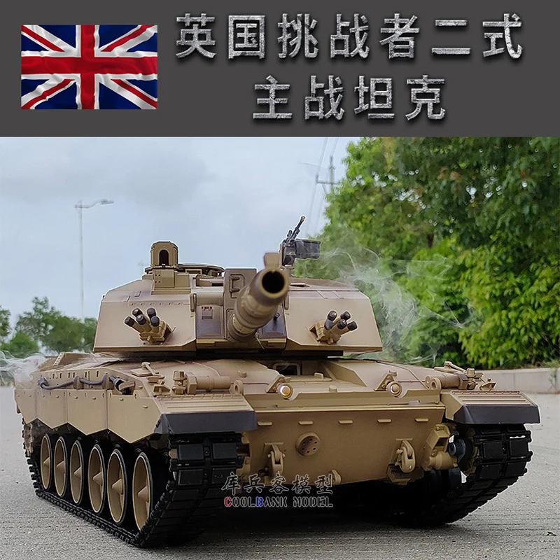 Henglong 3908-1 Challenger ll Large Multifunctional Battle Tank Car 1/16 Full Scale Remote Control Tank Toy for Children