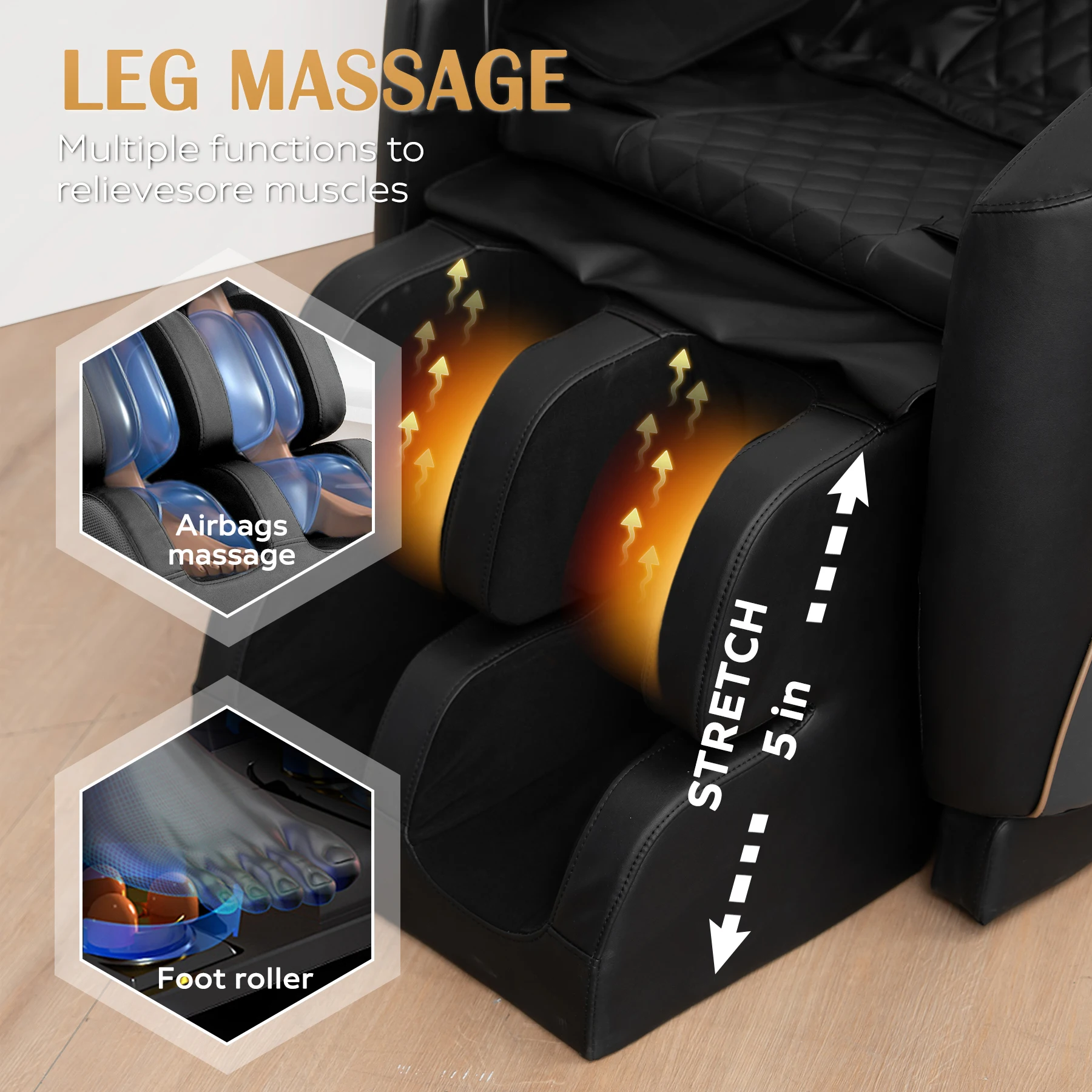 Zero Gravity Massage Chair Recliner with 10 Massage Heads and Full-body air Pressure