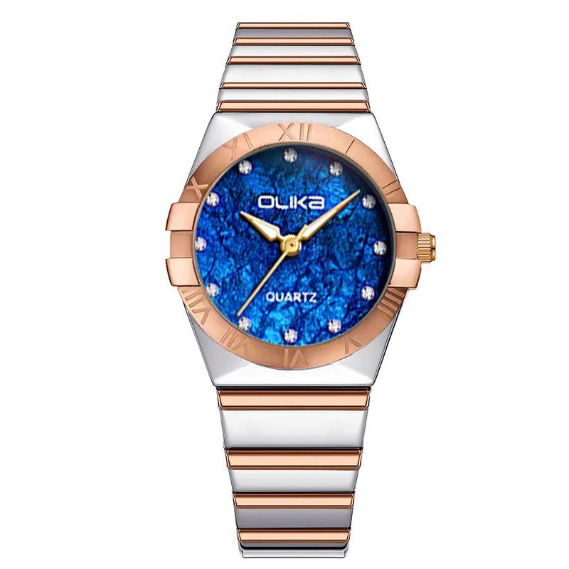 Новые модные женские маленькие зеленые часы, нишевые темпераментные водонепроницаемые стальные ремешки, светящиеся женские студенческие кварцевые часы