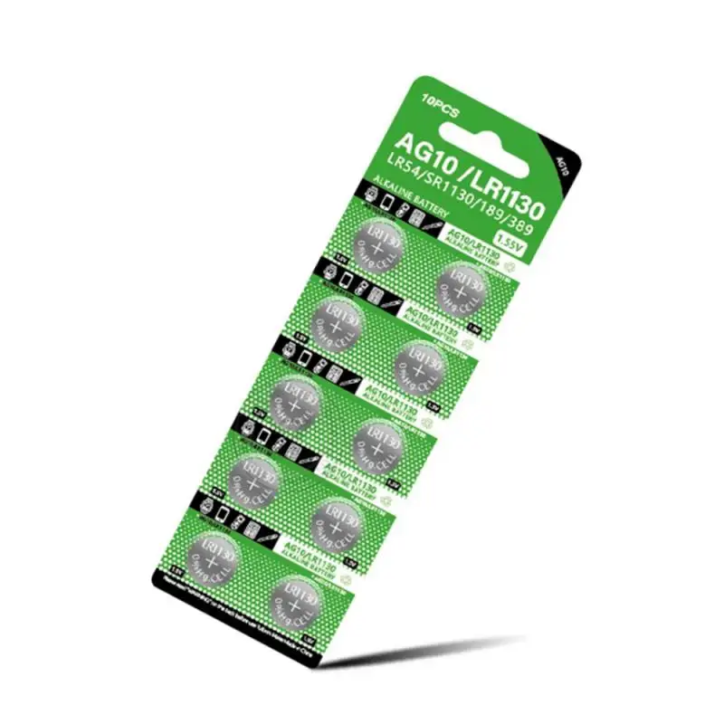 AG10 LR54 1.55V 단추 배터리, 시계, 장난감, 리모컨에 적합-SR54 389 189 LR1130 SR1130 알카라인 단추 셀