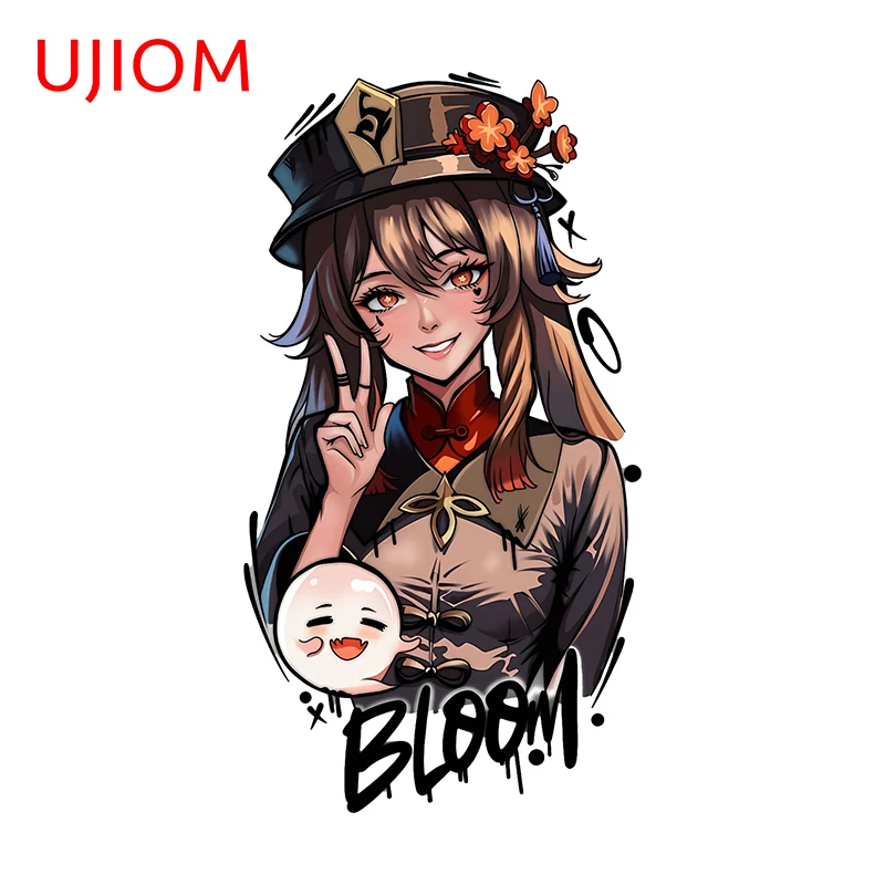 UJIOM Hu Tao Genshin Impact Tattoo Mirror Wall Stickers Cool Sofa Wall Veneer Kitchens Accessories Unique Game Room Accessories