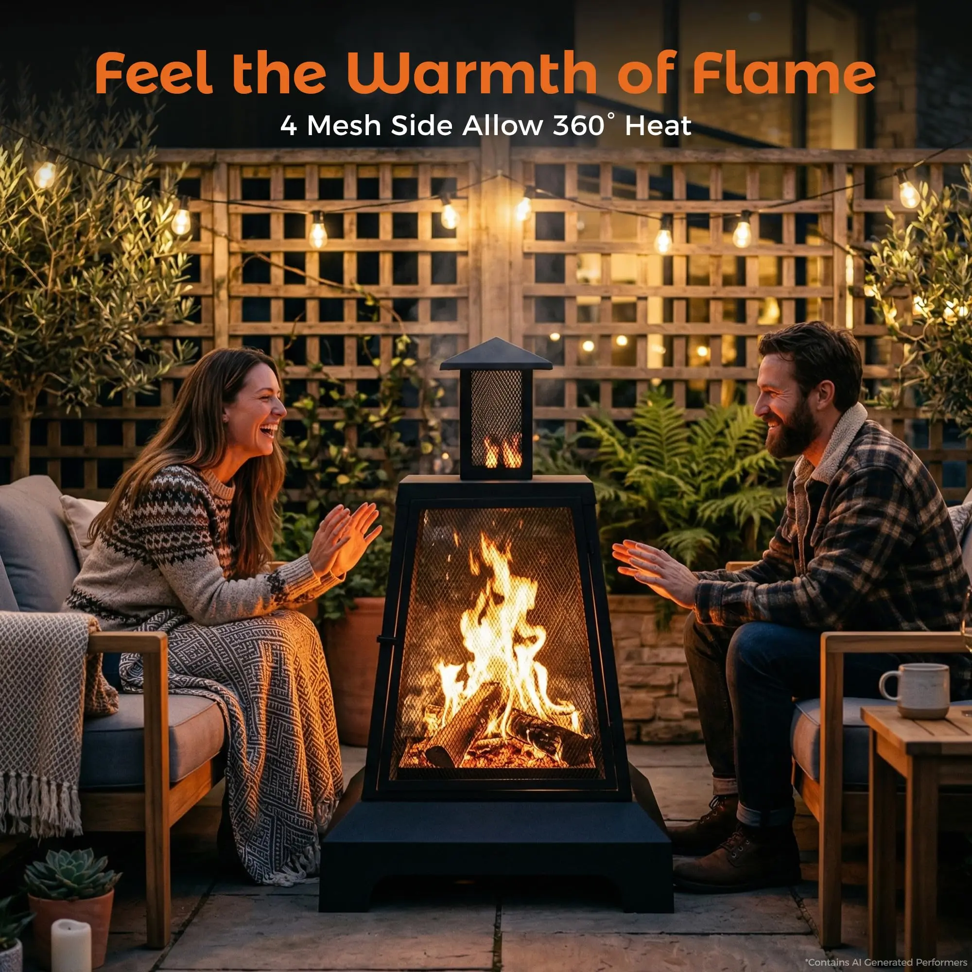 28 inch Fire Pit Outdoor Wood Burning Fire Pit Large, Firepits for Outside Patio, Garden, Backyard