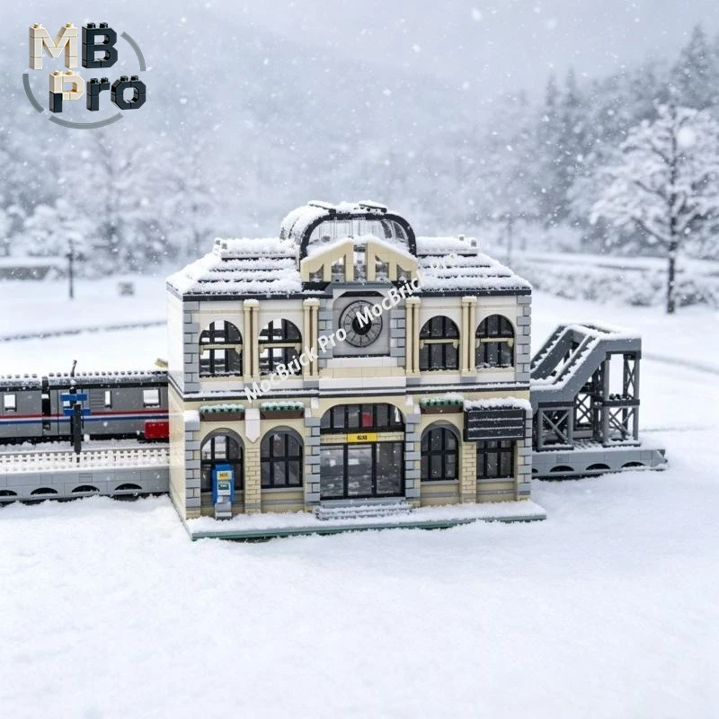 

Grand Central Modular Railway Station MOC Bricks Set Downtown Transit Terminal Architecture DIY Assembly Toy
