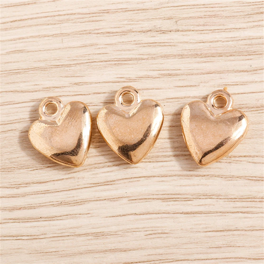 Tusember 10 Stück Legierung Gold Silber Farbe Herzanhänger für Ohrringe Halsketten DIY Schmuckherstellung Zubehör – Detail 4