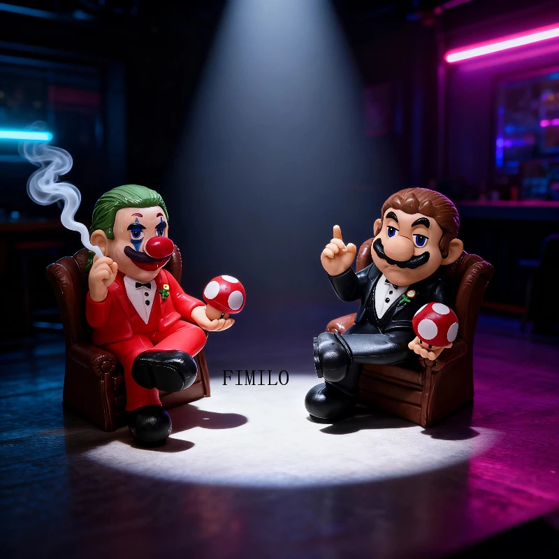 

Anime Mario Game Figure GK Godfather Mario Plumber Sitting Posture Action Figures PVC Model Collection Toys Birthday Doll Gifts