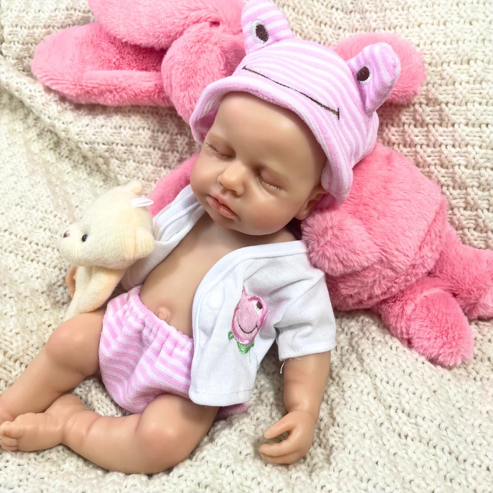 Mini LouLou in silicone da 13 pollici può aprire la bocca bambola rinata per bambini bambola Bebe in silicone morbido per tutto il corpo ragazzo e ragazza per scegliere