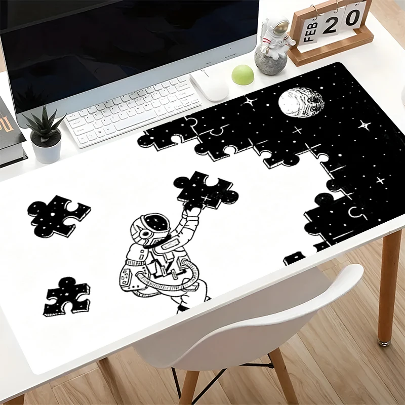 Mouse Pad astronauts Black and white Office Desk Mat Gamer Computer Mousepad Gaming Accessories Hot Keyboard Pad Large Mausepad