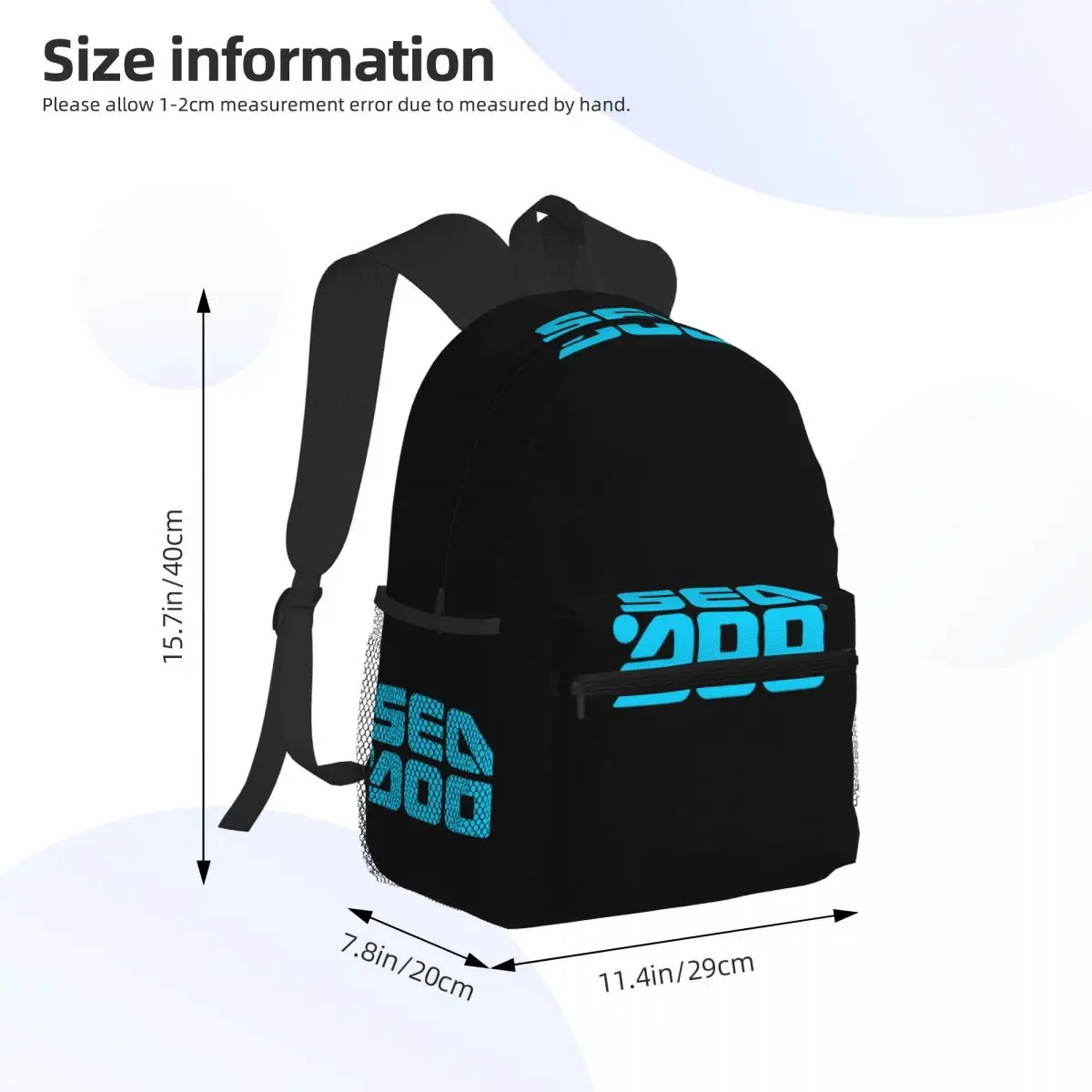 Sea Doo Team Rxt Brt Marine Student Backpack School Bag Hiking Travel Daypack for Men Women Bookbag Shoulder Bags