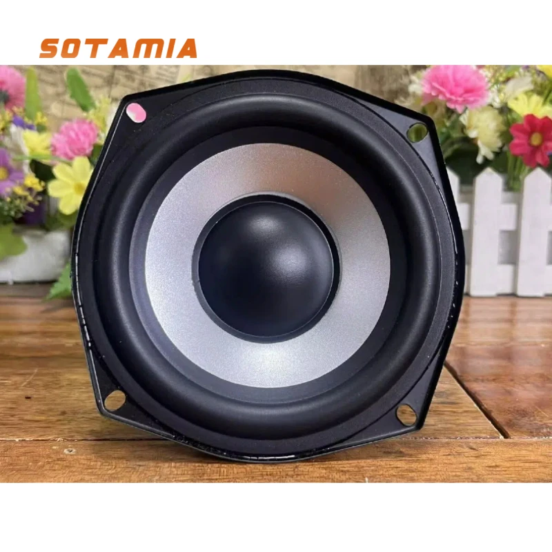 

SOTAMIA 1pcs 5.25 Inch Overweight Subwoofer 4 Ohm 40W Rubber Side Long Stroke Player Radio Multimedia Silver Basin Speaker