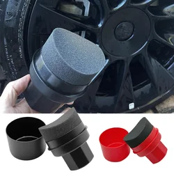 Car Tire Waxing Sponge Applicator Pad with Lid  Curved Shaped Easy Waxing Tire Sponge Tire Cleaning Tools Detailing Brush