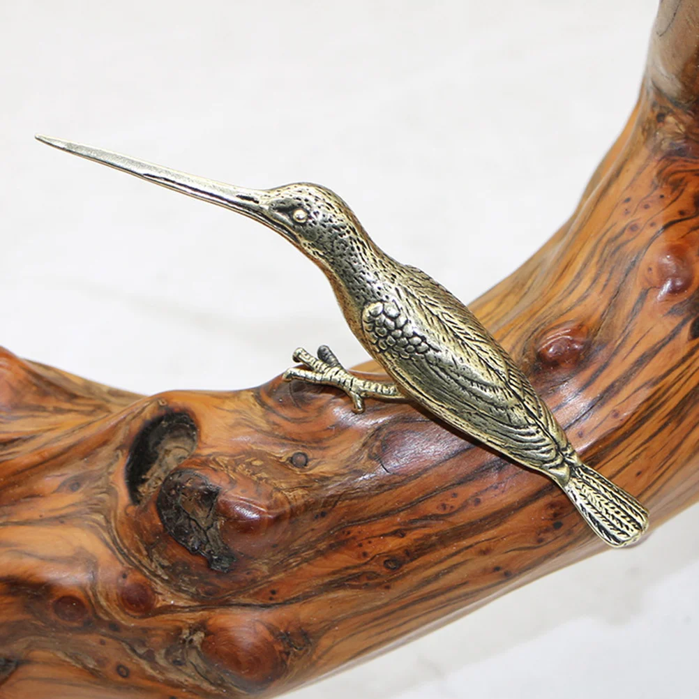 

Brass Woodpecker Vintage Small Desktop Decor Cabinet Statue Brass Craft Ornament For Home Office Indoor Tabletop Display