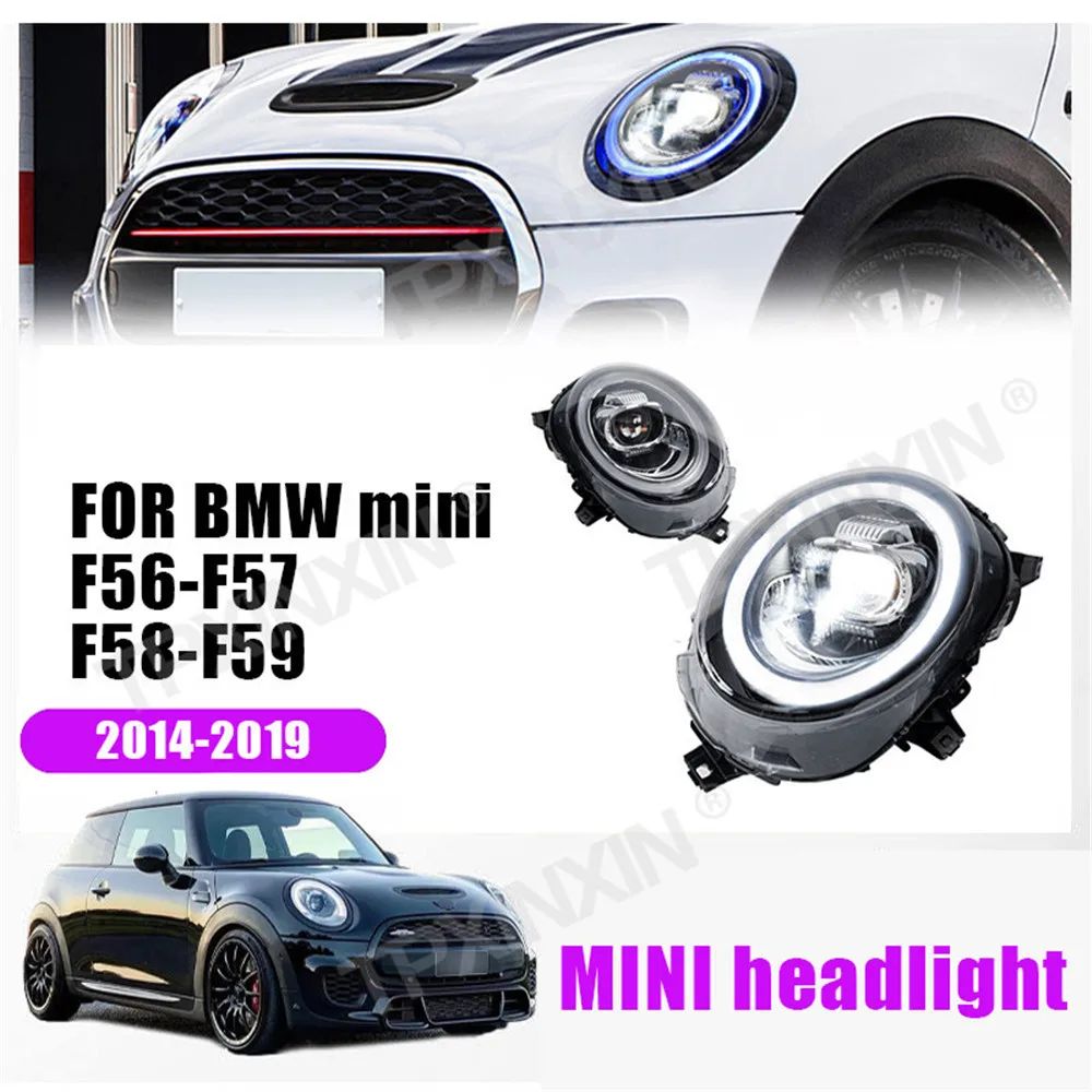 For BMW Mini F56 F57 F58 F59 2014 2015 2016 2017 2019 Dual Lens LED Headlamp Assembly RGB Colorful Personalized Fashion