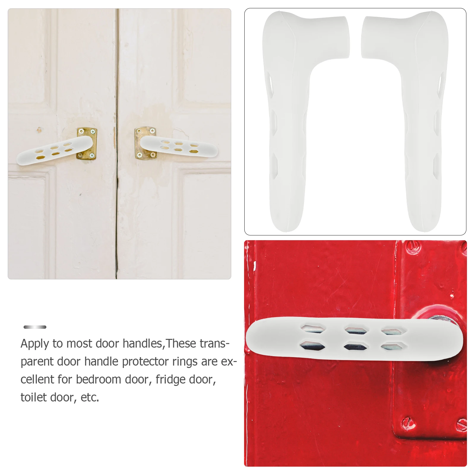

2pcs Door Handle Protective Covers Silicone Anti-Collision Door Knob Protectors For Baby Safety Waterproof Skid-Proof Bumpers