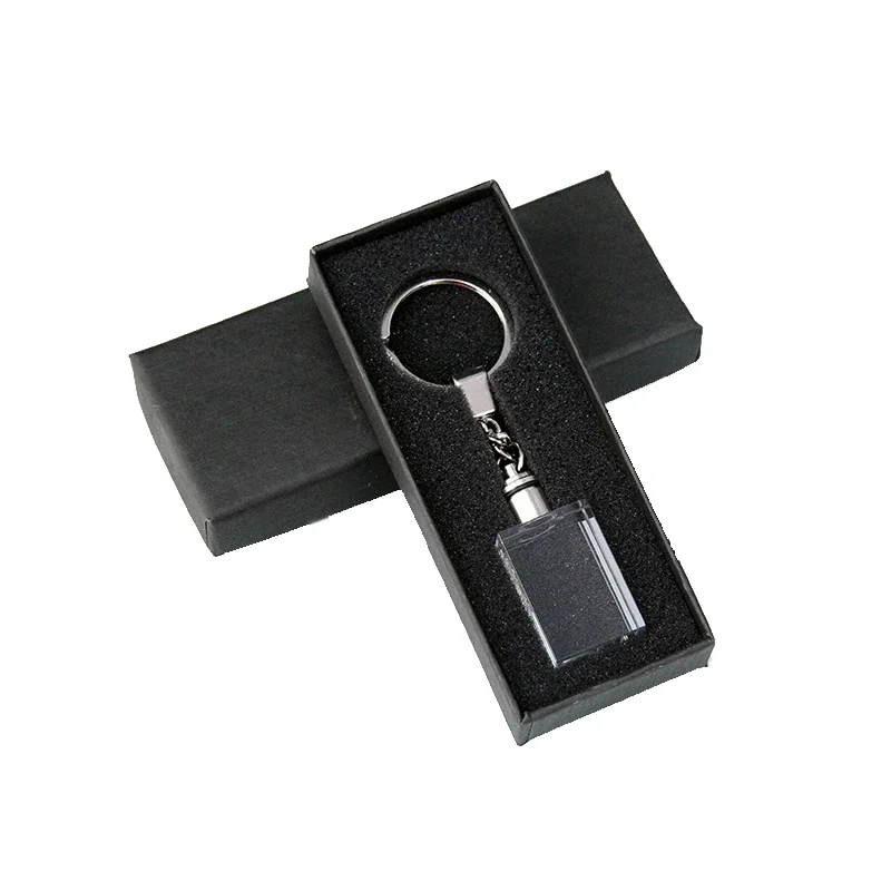 Wholesale 20pcs Transparency Blank K9 Crystal Block Cube Keychain for 3D Laser Engraving Picture Heart Crystal Keyring image 3