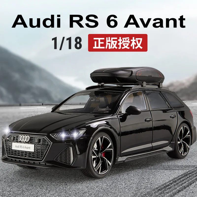 1:18 Diecast RS6 Simulation Alloy Toy Car, Kids Vehicle with Light & Sound, Free Rolling Model Car