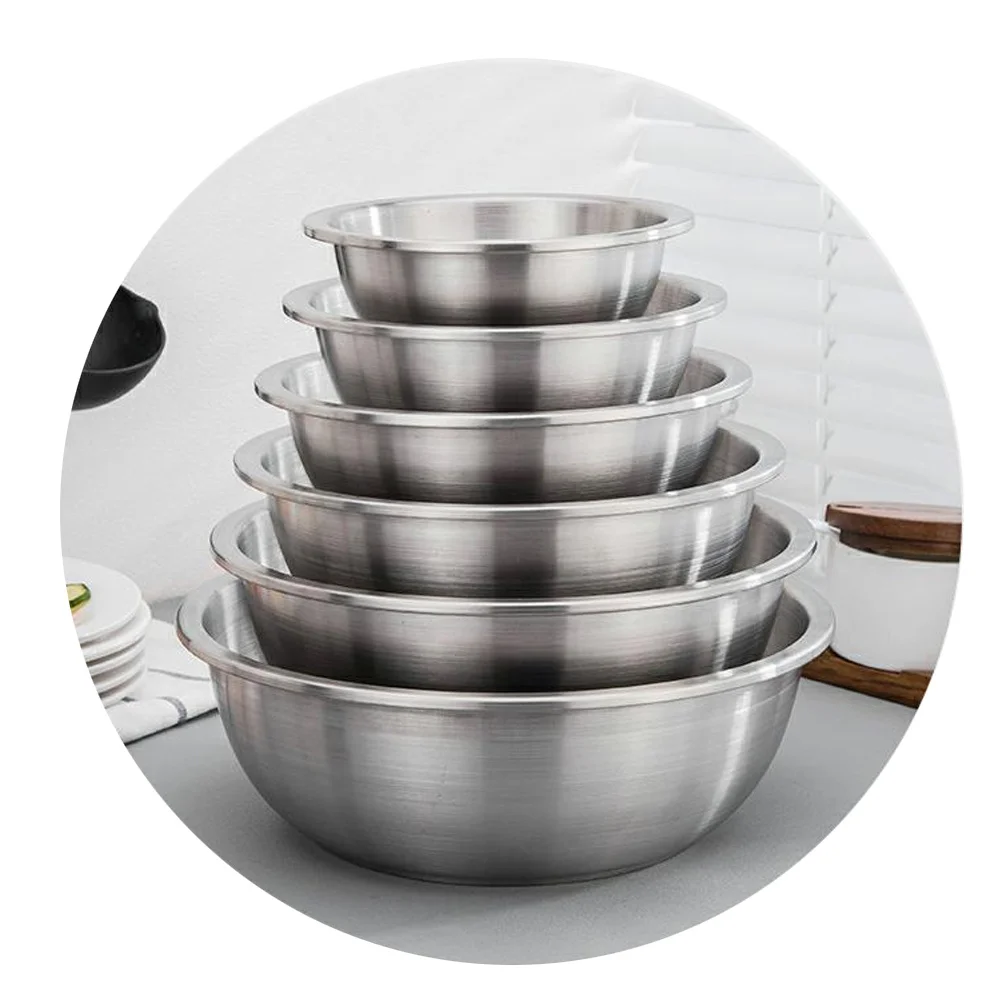 

Stainless Steel Large Capacity Mixing Bowl 16cm Multifunctional Heavy-Duty Non-Skid Egg Mixing Food Container Dishwasher Safe