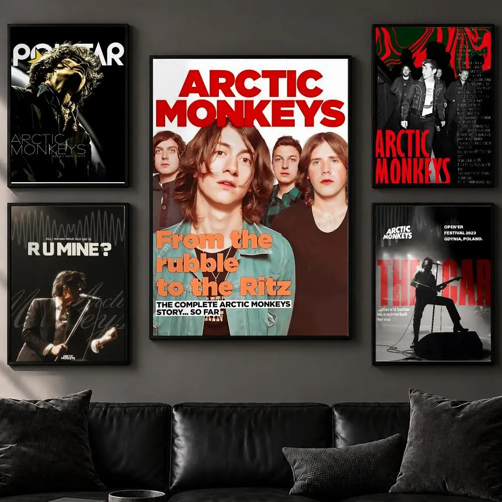 Band A-Arctic MonkeysS Poster Art  Self-Adhesive No Glue Residue Wall Decor for Bedroom Living Room