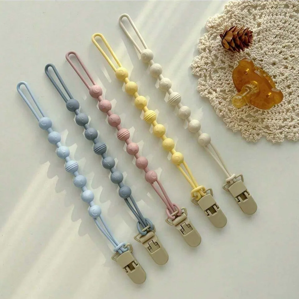 Baby Pacifier Clips Integrated silicone baby pacifier chain Teether Teething Toys Dummy Clip Holder Chain Clip Baby Gift