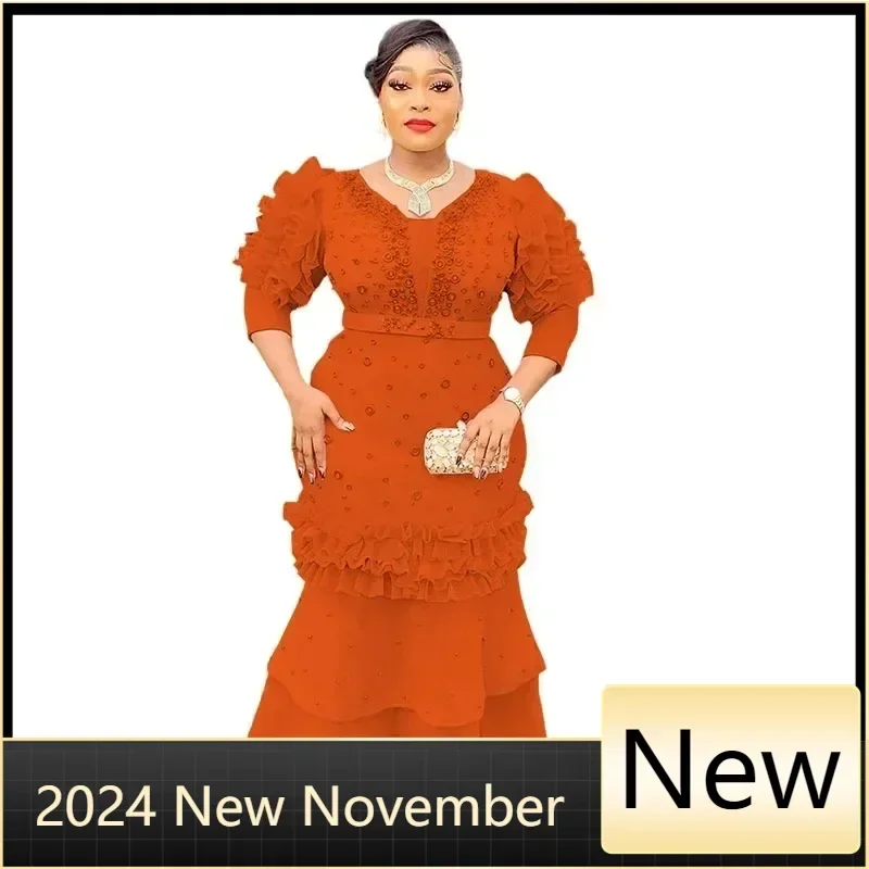 

Customized Plus Size African Wedding Party Dresses for Women 2024 New Dashiki Ankara Evening Gown Elegant Turkey Outfit Robe Afr