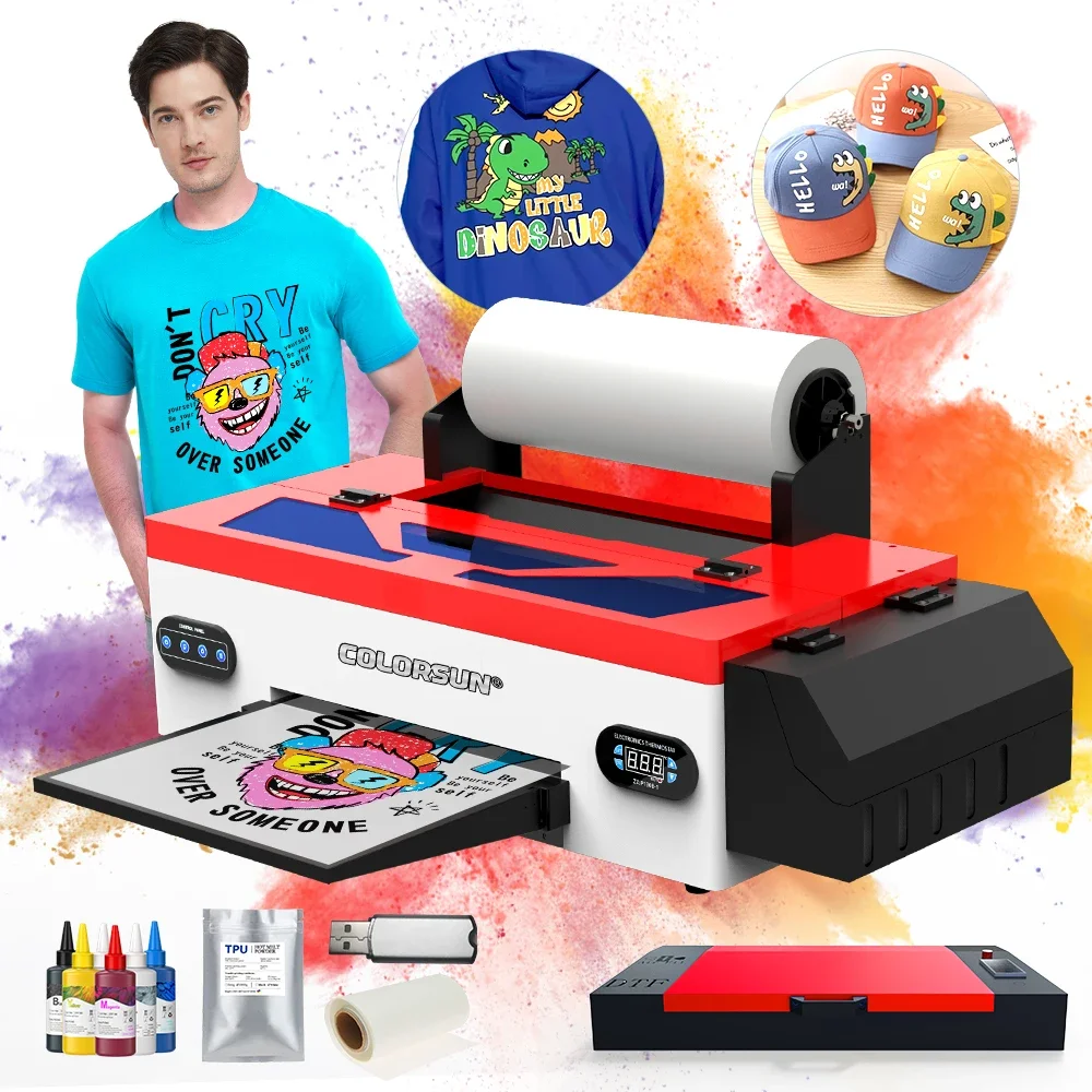 New cheap a3 l1800 dtf with oven clear film ink colorsun kit pattern transfer 30cm dtf printer