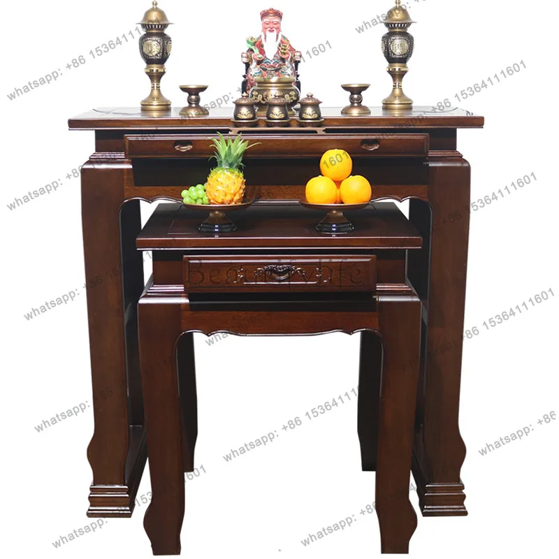 Solid wood offering table Buddhist platform household Zhongtang God of Wealth offering mortise and tenon craftsmanship